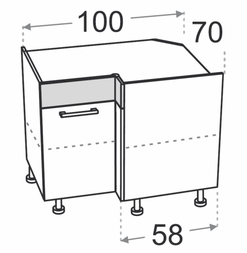 Kuchyňská skříňka Duo XL DRP100x70 rohová