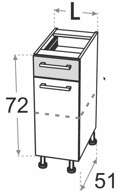 Kuchyňská skříňka Duo XL DS40/1